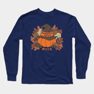 Pumpkin Spice Witch bold colors Long Sleeve T-Shirt